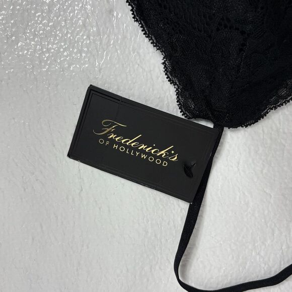 Fredericks of Hollywood Bra Bralette Lace Black Razorback Size S New - Picture 4 of 10